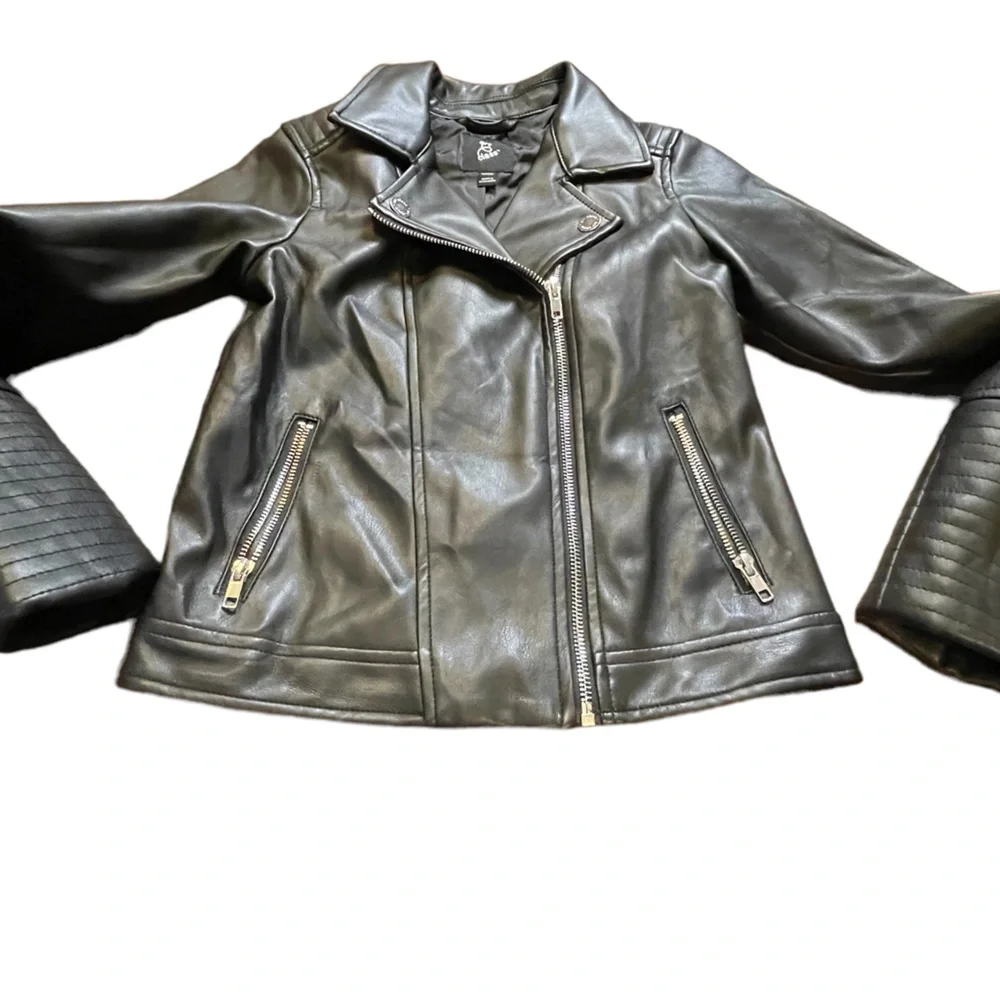 Art Class Black‎ Faux Leather Jacket, Size Medium (7-8)